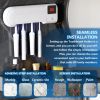 Toothbrush Holder Wall Mounted with 4 Slots White ABS Plastic Sanitizer with Automatic Timer and 30 Days Charge Rechargeable Toothbrush Sanitizer Hold