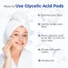 Glycolic Acid Pads 35% Anti Aging Treatment for Clearer Smoother Skin Glycolic Acid Peel Pads For Dark Spots Acne and Wrinkles Infused with Hyaluronic